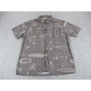 Quiksilver Shirt Mens Extra Large Gray Waterman Collection Surfboard Viscose